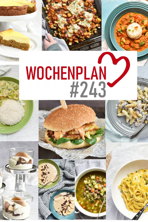 Was soll es die Woche bloß zu essen geben? Leckeres Gemüse, Pasta, Pizza oder lieber ein Curry oder Reisgericht? Hier kommt Wochenplan 243 für den Thermomix