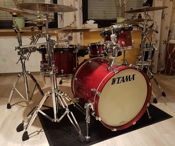 TAMA Starclassic Birch in Royal Walnut 20" 10" 12" 14" & 14 x 5,5" Snare