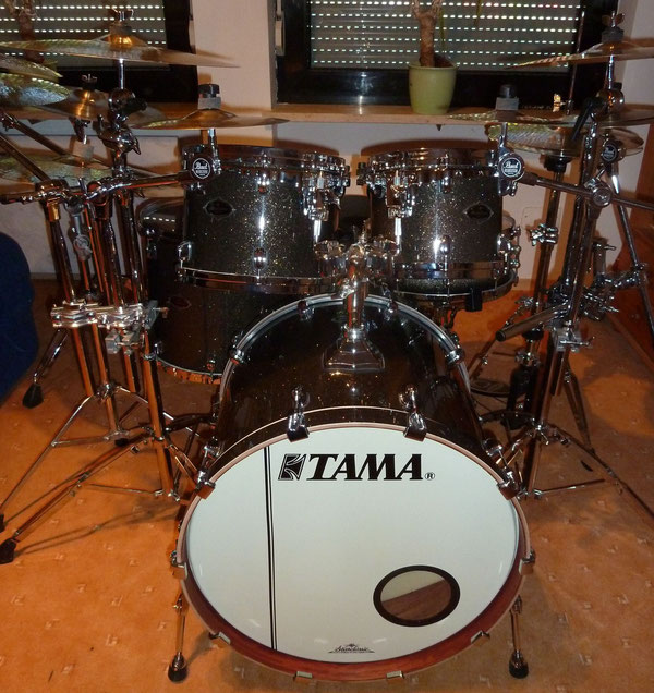 Tama Starclassic B/B 22" 10" 12" 16" in Black Gold Glitter