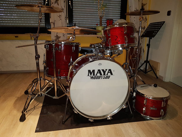 Maya Pro Woody 500 12"13"16"22" & 14" Snare Mitte 70er Jahre ... vermutlich Hoshino