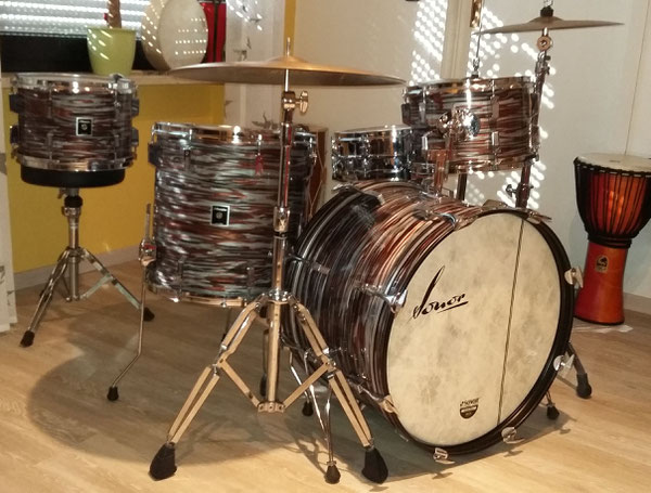 Sonor Champion in Pink Oyster 22" 12" 13" 16" Baujahr: 10/1979