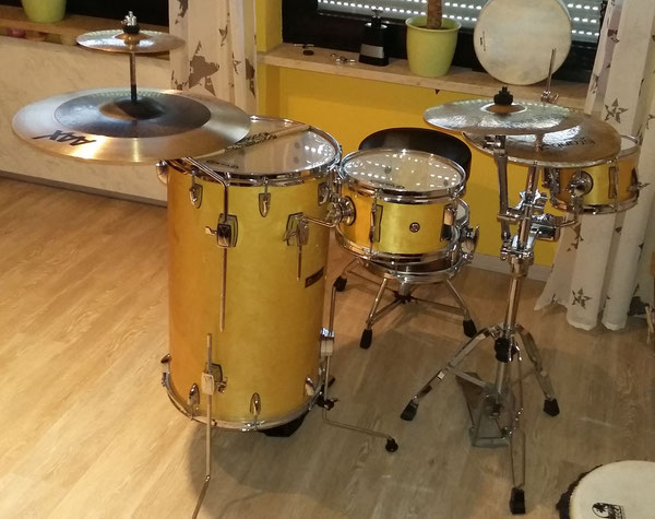 Dimavery Cocktail Drum Set 15"10" & 8" Snare Natural Maple