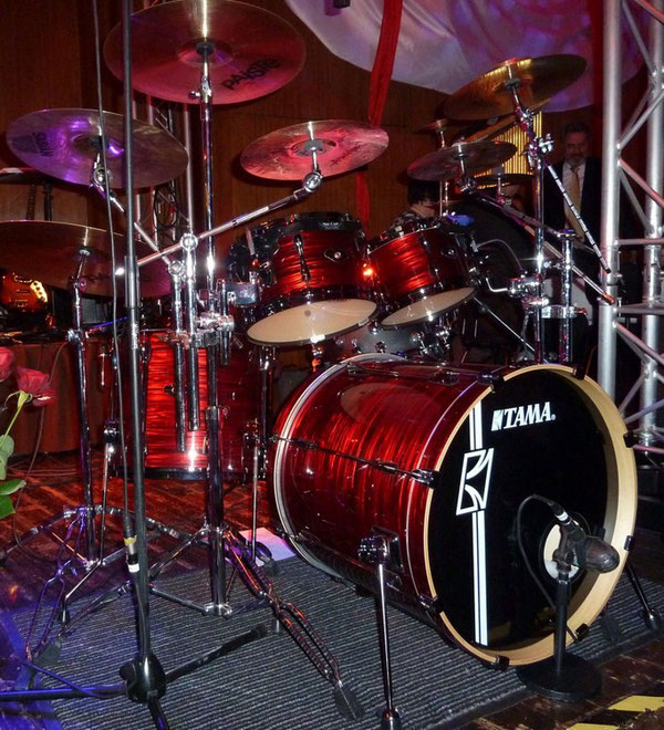 Tama Superstar Hyperdrive 22" 10" 12" 16" & 13" Snare in Red Silk