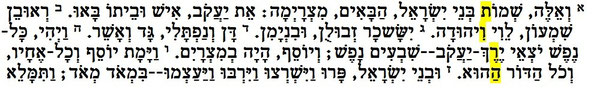 Voici les noms des fils d'Israël, venus en Égypte avec Jacob