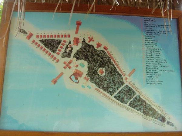 島に設置されている案内図です。Guide map of Palm Beach