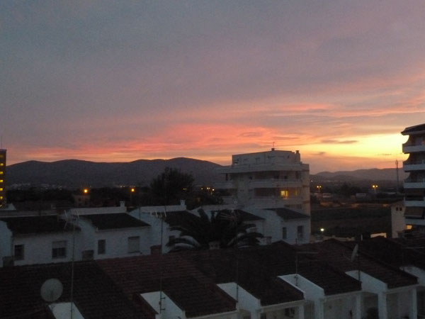 coucher de soleil sur le complexe