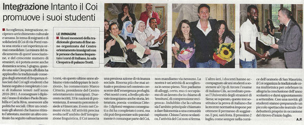 da "Il Cittadino" del 11 giugno 2011 - Cliccare sull'immagine per ingrandirla.
