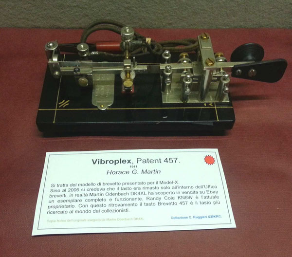 Vibroplex PATENT - 457 repro. 1911