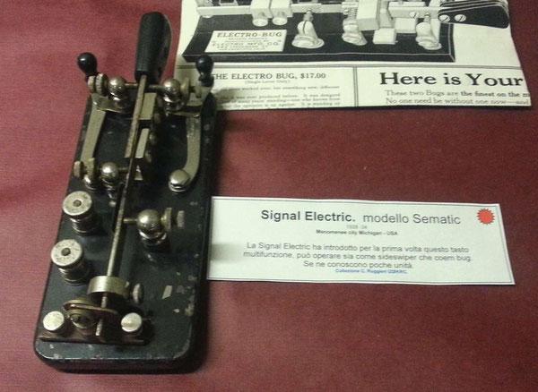 Sematic Key, made by Signal Electric Co.  a versatile key used as Bug or Sideswiper.  1928