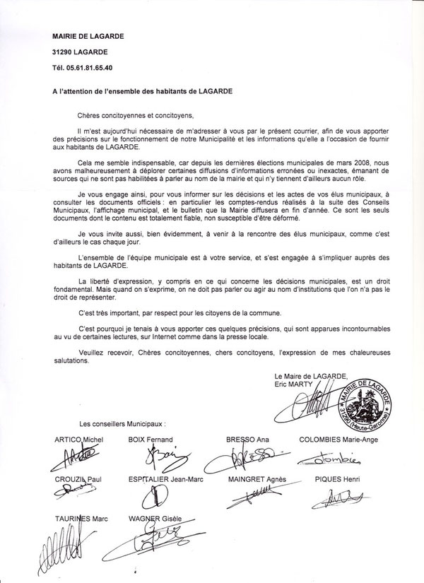 Enfin de l'info municipale !