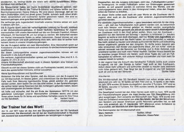 SG SANDBACH Zeitung SPIELJAHR 1977-78 -02