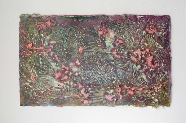 Enrico-Niemann, Myceli III, 2020, Mischtechnik auf Papier, 37 x 60 cm