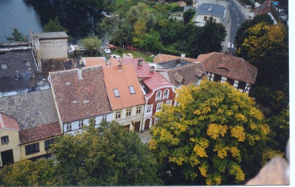 Łagów, Sicht aus dem Schloßturm. Widok z wieży zamku