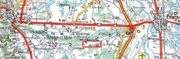 Le Domaine de La Loge est situé dans le haut d'un triangle Montverdun / Poncins / Montbrison