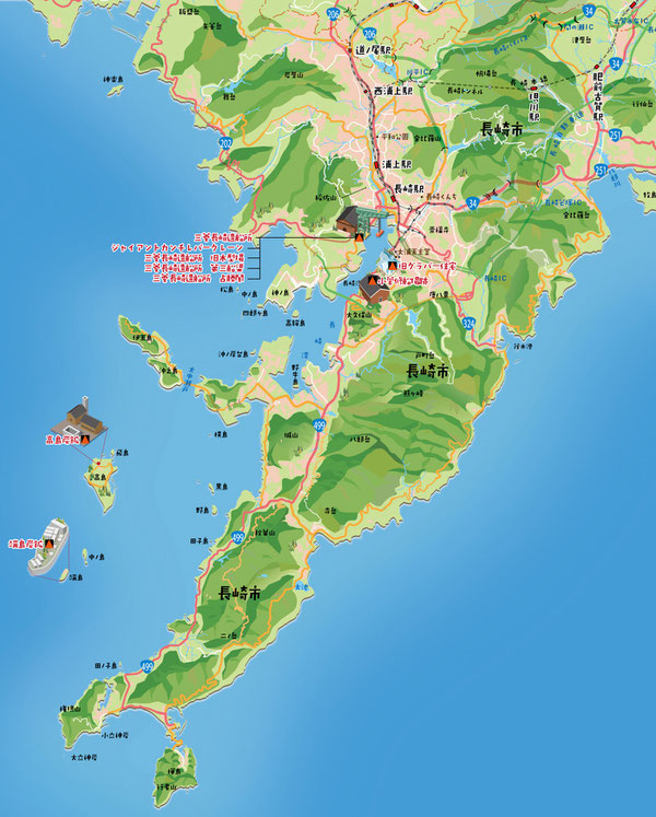 長崎観光地図