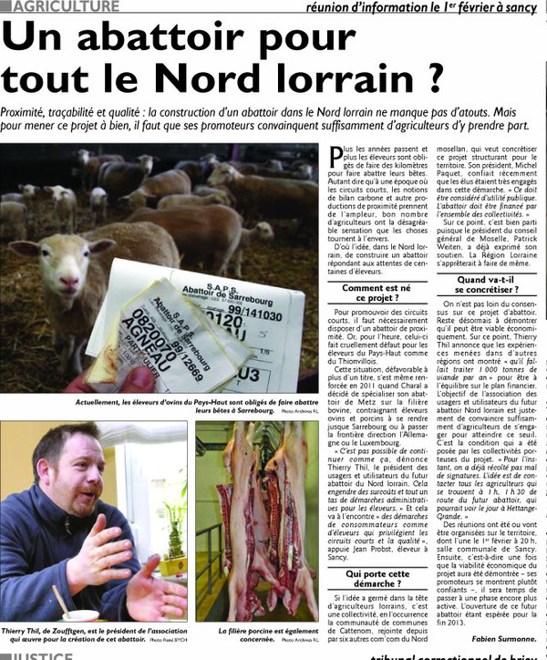 Edition RL Meurthe et Moselle du 26/01/12