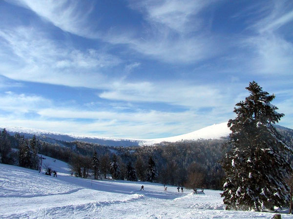 Chemin d'accès aux pistes de ski de Couzan