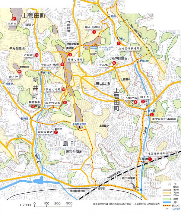 上新地区の歴史を訪ねる散策マップ