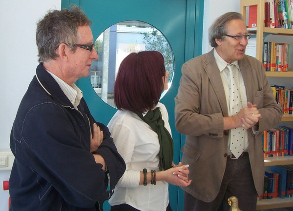 Jurek Kulpa und Monika Kokol (die betreuenden Lehrer der polnischen AustauschschülerInnen) sowie unser Schulleiter Joachim Paul bei der offiziellen Begrüßung