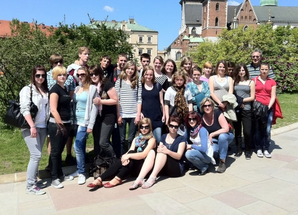 Die Austauschgruppe auf dem Wawel
