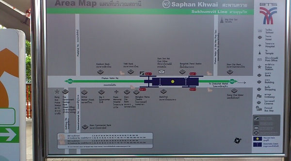 サパーンクワイ駅周辺地図
