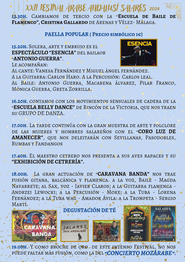 Programa del Festival Arabe Andalusi en Salares