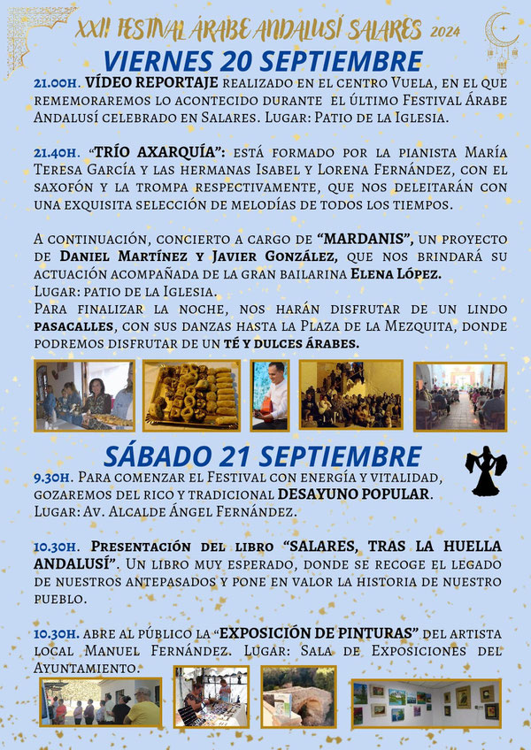 Programa del Festival Arabe Andalusi en Salares