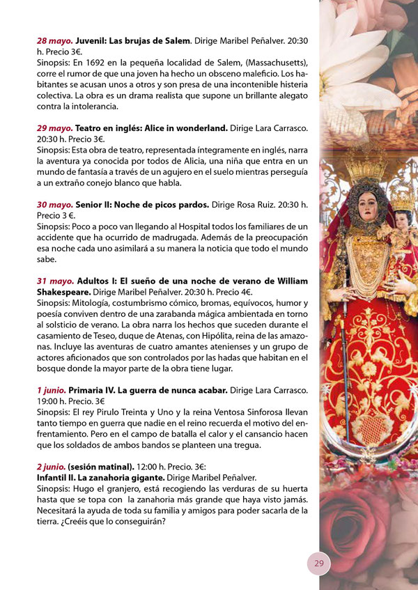 Programa de las Fiestas Aracelitanas en Lucena