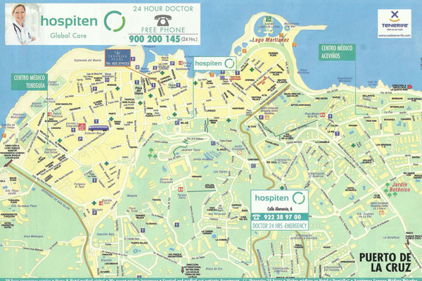 Stadplan von Puerto de la Cruz auf Teneriffa