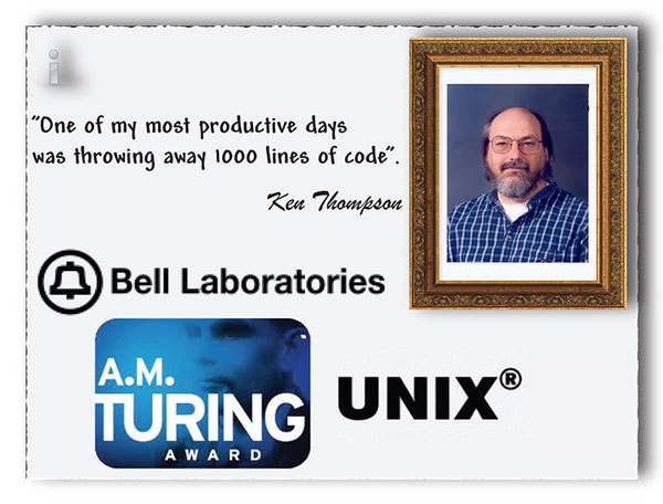 Use Shaw's programming bubbles to learn about Ken Thompson, while working at Bell Labs, helped develop UNIX