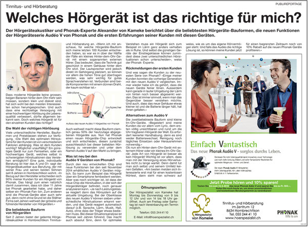 Publireportage Zürichsee Zeitung und ZOL 2015