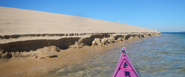 Le mordant du clapot sur le linéaire du banc du Chien !  ©FredG