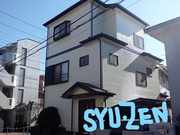 横浜市中区間門。○○様邸。 外壁塗装と屋根塗装。 ピッカピカに仕上がってます。