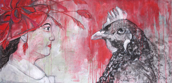 Schau mir in die Augen    50  x  100  Acryl 