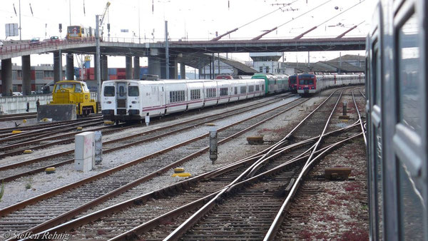 Die RENFE - Talgogarnitur nach Madrid in Santa Apolonia