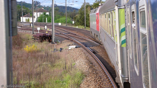 Zugbildung des Sud Expresso: Eurosprinter, 2.Kl. Sitzwagen, Schlafwagen.....