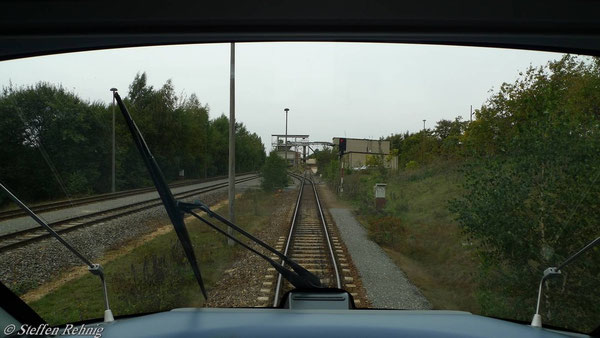 Einfahrt im Verladebahnhof (Sandgrube) Kayna
