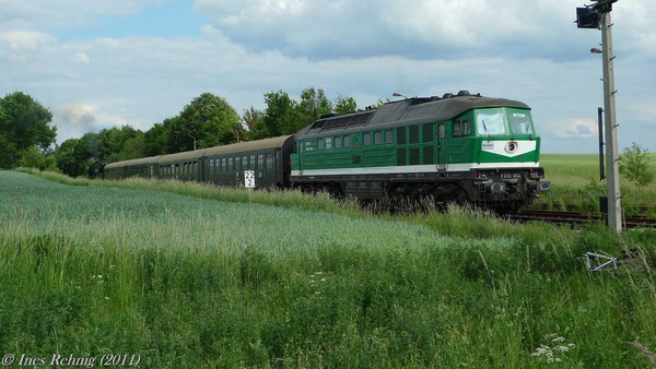 Halt in Raitzhain zum Abkuppeln der V300 004