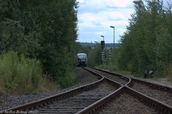 Erzbunker/Seelingstädt, Weiche der "Taigakurve" zum Bhf. Seelingstädt ....