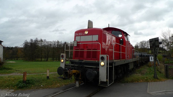 Einfahrt in den Bahnhof Schlüsselfeld (6. November 2010)