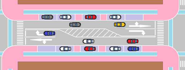 22m街路を1車線道路にスペックダウンする例