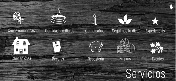 Servicios CHEF en casa, en tu casa, seguimos tu dieta, menús, eventos, cenas románticas, comidas familiares, taquizas, parrilladas, empresas, cocktail, outsourcing