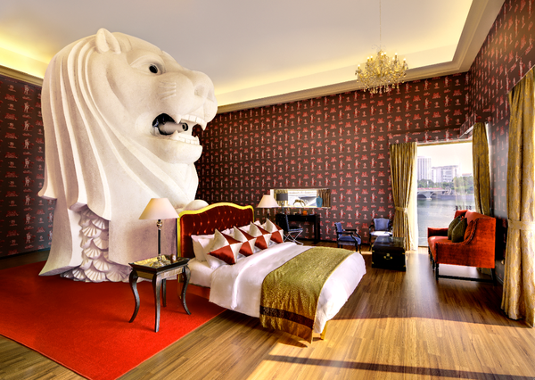 Tatzu Nishi The Merlion Hotel, 2011, Marina Bay, Singapore Photo: Yusuke Hattori, Courtesy of the artist and ARATANIURANO