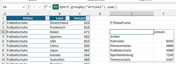 Python mit Excel