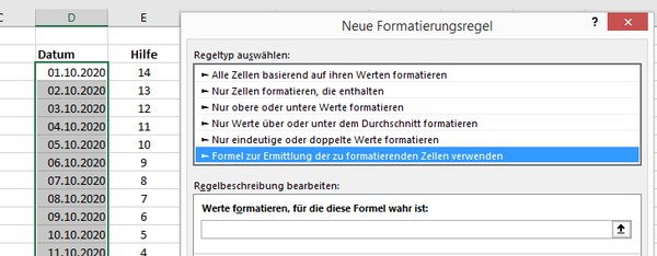 Excel rot wenn Datum überschritten