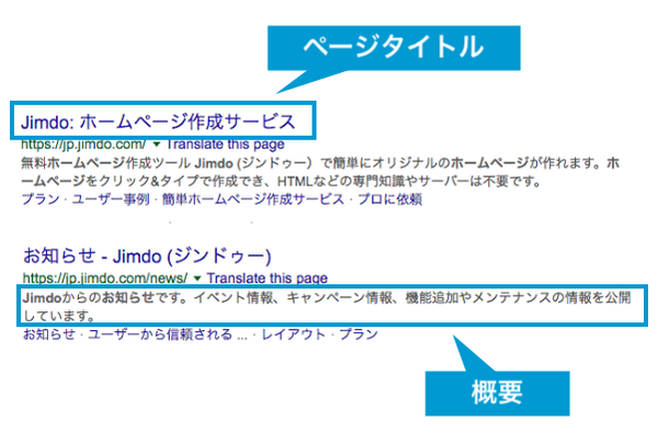 ページタイトルとページ概要