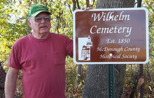 Mike Black of Industry located the Wilhelm Cemetery for the McDonough County Historical Society.