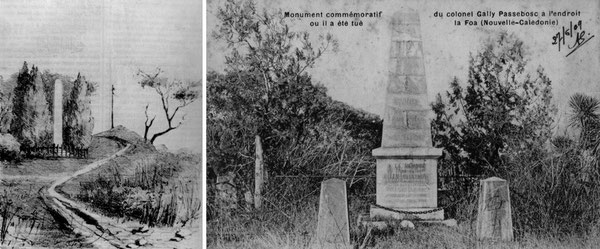 LES DEUX MONUMENTS SUCCESSIVEMENT ÉRIGÉS À LA MÉMOIRE DU COLONEL GALLY-PASSEBOSC.