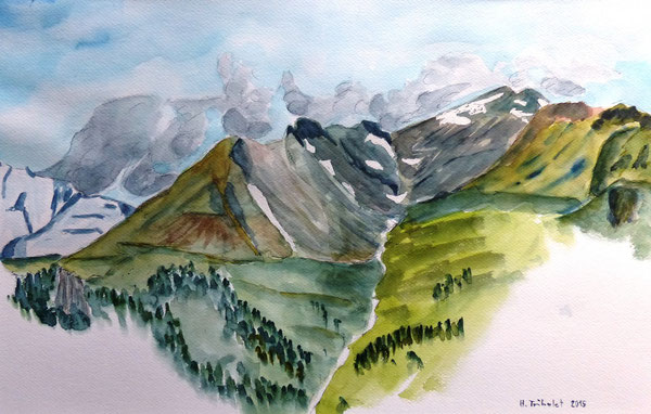 Foto:hanstriboet.jimdo.ch, peintures de montagne, aquarelles de montagne