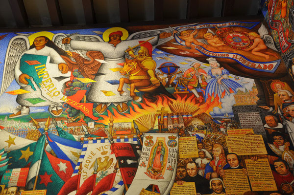 Independencia 1º imperio mexicano Pintura Mural de "Xochitiotzin"